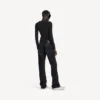 Damen-City-Hose mit geradem Bein in Schwarz