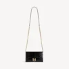 Damen-Geldbörse in Hourglass-Form mit Kette in Schwarz