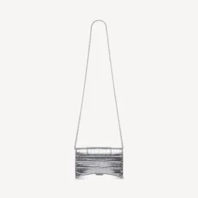 Damen-Geldbörse in Hourglass-Form mit Kette in Silber