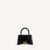 Damen-Handtasche „Hourglass“ XS in Schwarz Damen-Handtasche „Hourglass“ XS in Schwarz