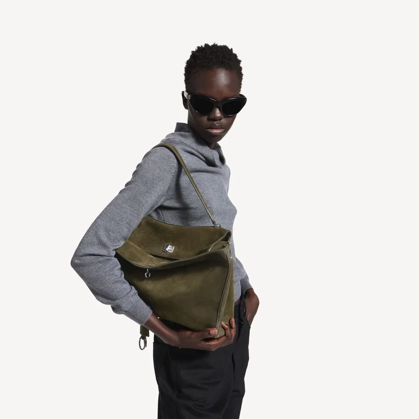 Damen-Handtasche „Rodeo“ in Mittelgröße, Farbe Khaki Damen-Handtasche „Rodeo“ in Mittelgröße, Farbe Khaki