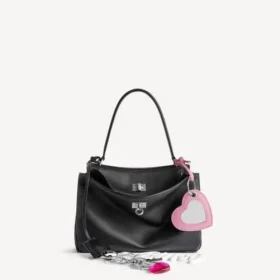 Damen-Handtasche „Rodeo“ klein mit Anhängern in Schwarz