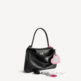 Damen-Handtasche „Rodeo“ klein mit Anhängern in Schwarz