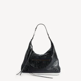 Damen-Hobo-Tasche „Le City“ in Schwarz, mittelgroß Damen-Hobo-Tasche „Le City“ in Schwarz, mittelgroß