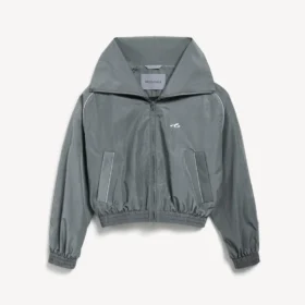 Damen-Jacke mit hohem Kragen in Elefantengrau