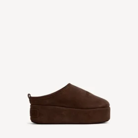 Damen-Pantoletten „Alaska Soft“ mit Plateau in Hell-Espresso