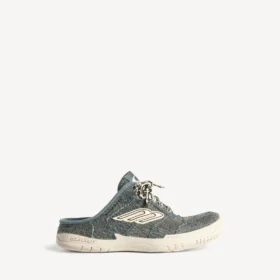 Damen-Pantoletten „Hamptons“ aus Denim in Blau/Creme