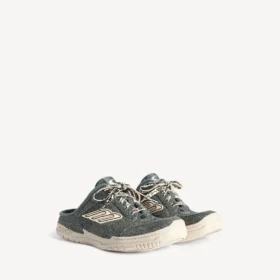 Damen-Pantoletten „Hamptons“ aus Denim in Blau/Creme