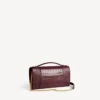 Damen-Pochette in Hourglass-Form mit Kette in dunklem Burgunderrot