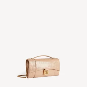 Damen-Pochette in Hourglass-Form mit Kette in Nude