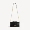 Damen-Pochette in Hourglass-Form mit Kette in Schwarz