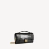 Damen-Pochette in Hourglass-Form mit Kette in Schwarz