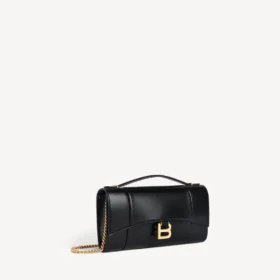 Damen-Pochette in Hourglass-Form mit Kette  in Schwarz