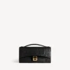 Damen-Pochette in Hourglass-Form mit Kette in Schwarz