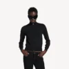 Damen-Pullover mit Reißverschluss in Schwarz