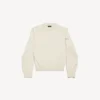 Damen-Pullover mit Rundhalsausschnitt in Creme