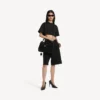 Damen-Rodeo-Handtasche, mittelgroß, in Schwarz