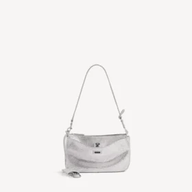 Damen-Rodeo-Sling-Pochette mit Strasssteinen in Rauchgrau