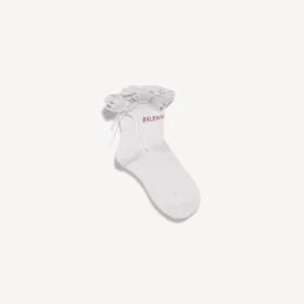 Damen-Schleifensocken in Weiß/Rosa Damen-Schleifensocken in Weiß/Rosa