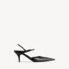 Damen-Slingback „Avenue Bow“ in Schwarz/Silber