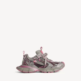 Damen-Sneaker 3XL mit Farbverlauf und Anhängern in Grau/Rosa