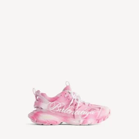 Damen-Sneaker mit „Track“-Stencil-Logo in Rosa/Weiß