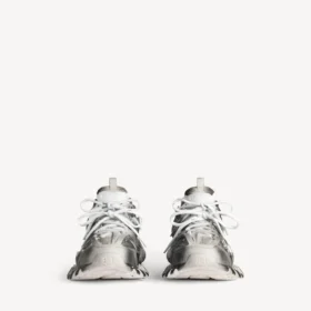 Damen-Sneaker mit „Track“-Stencil-Logo in Schwarz/Weiß