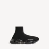 Damen-Sneaker „Speed 2.0“ mit vollständig transparenter Sohle aus recyceltem Strick in Schwarz Damen-Sneaker „Speed 2.0“ mit vollständig transparenter Sohle aus recyceltem Strick in Schwarz