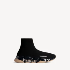 Herren-Sneaker „Speed 2.0“ mit vollständig transparenter Sohle aus recyceltem Strick in Schwarz/Beige Herren-Sneaker „Speed 2.0“ mit vollständig transparenter Sohle aus recyceltem Strick in Schwarz/Beige