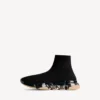 Damen-Sneaker „Speed 2.0“ mit vollständig transparenter Sohle aus recyceltem Strick in Schwarz/Beige