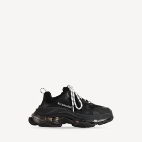 Damen-Sneaker „Triple S“ mit transparenter Sohle in Schwarz