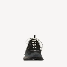 Damen-Sneaker „Triple S“ mit transparenter Sohle in Schwarz