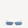 Damen-Sonnenbrille „Gossip Rectangle M“ in Dark Ruthenium/Blau Damen-Sonnenbrille „Gossip Rectangle M“ in Dark Ruthenium/Blau