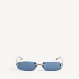 Damen-Sonnenbrille „Gossip Rectangle M“ in Dark Ruthenium/Blau