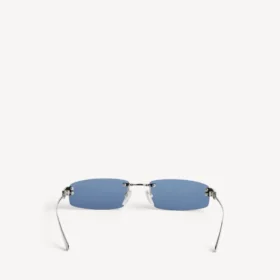 Damen-Sonnenbrille „Gossip Rectangle M“ in Dark Ruthenium/Blau