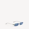 Damen-Sonnenbrille „Gossip Rectangle M“ in Dark Ruthenium/Blau Damen-Sonnenbrille „Gossip Rectangle M“ in Dark Ruthenium/Blau