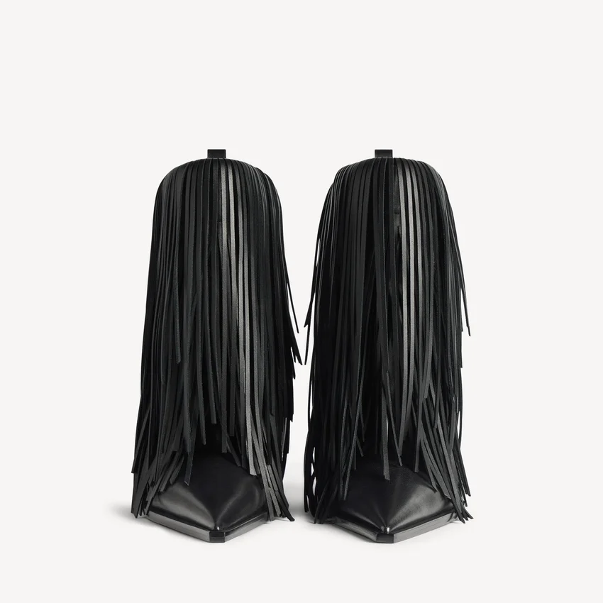 Damen-Stiefeletten „Avenue“ mit Fransen in Schwarz Damen-Stiefeletten „Avenue“ mit Fransen in Schwarz