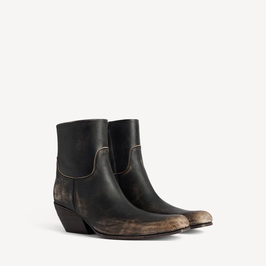 Damen-Stiefeletten „Memphis“ in Schwarz/Beige Damen-Stiefeletten „Memphis“ in Schwarz/Beige