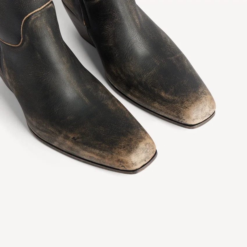 Damen-Stiefeletten „Memphis“ in Schwarz/Beige Damen-Stiefeletten „Memphis“ in Schwarz/Beige