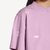 Damen-T-Shirt „520 Stickers“ im Cropped-Schnitt in Altrosa/Weiß