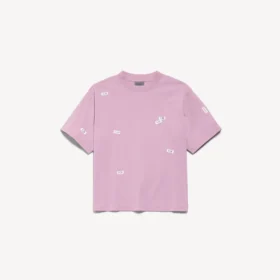 Damen-T-Shirt „520 Stickers“ in mittlerer Passform in Altrosa/Weiß