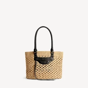 Damen-Tasche „Le City Basket Medium“ in Natur/Schwarz