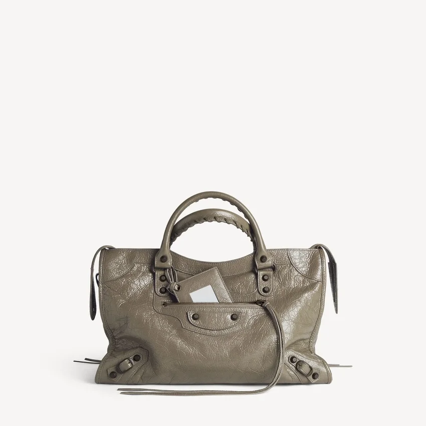 Damen-Tasche „Le City“ in Mittelgröße, in Armeegrün Damen-Tasche „Le City“ in Mittelgröße, in Armeegrün