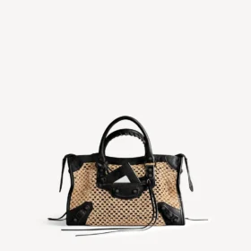 Damen-Tasche „Le City“ klein in Natur/Schwarz Damen-Tasche „Le City“ klein in Natur/Schwarz