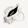 Damen-Tasche „Le City“ klein mit riesigen Nieten und Strasssteinen in Optikweiß Damen-Tasche „Le City“ klein mit riesigen Nieten und Strasssteinen in Optikweiß