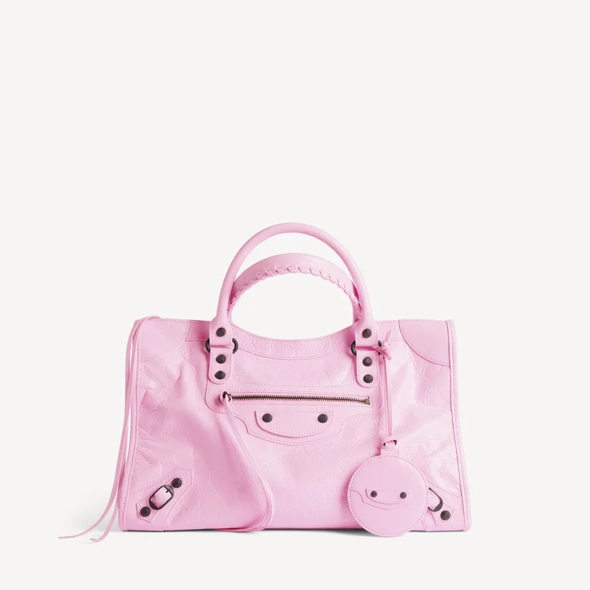 Damen-Tasche „Le City“ mit rundem Spiegel-Anhänger in sprudelndem Rosa Damen-Tasche „Le City“ mit rundem Spiegel-Anhänger in sprudelndem Rosa