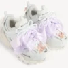 Damen-Track-Sneaker mit Schleifen in Weiß/Rosa Damen-Track-Sneaker mit Schleifen in Weiß/Rosa