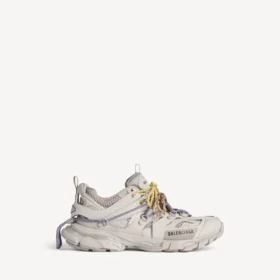 Damen-Track-Sneaker mit Schnürung in Taupe/Gelb/Lila/Braun/Schwarz
