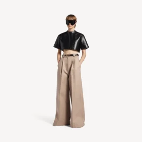 Damenhose mit hoher Taille in der Farbe „Dune“
