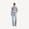 Damenjeans mit verdrehten Nähten in Bleach Light Blue